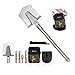 Powerextra Multifunctional Outdoor Shovel, All in One Military Shovel, Foldable and Portable, with Bag for Hiking, Walking, Camping, Gardening (Champagne)