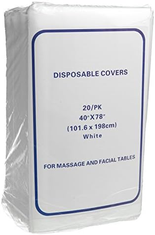 Disposable Non-Woven Exam Bed Covers, 20 Sheets, 40 Inches x 78 Inches