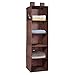 MaidMAX 5 Tiers Cloth Hanging Shelf for Closet Organizer with 2 Widen Velcros and 4 Mesh Side Pockets, Foldable for Clothes and Shoes Storage, Brown, 42 Inches High