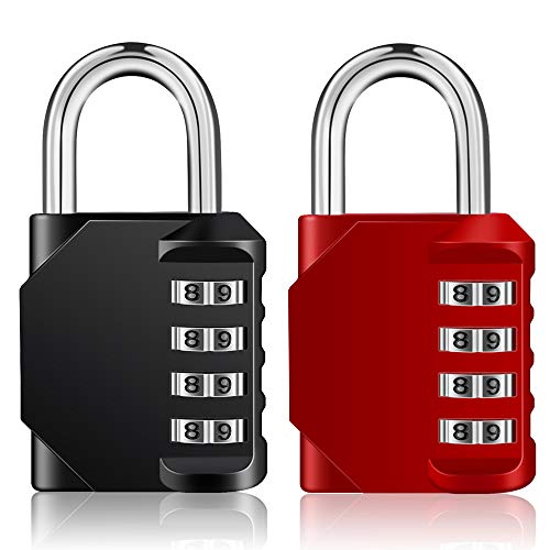 Combination Lock 2 Pack, 4 Digit Combination Padlock Outdoor, School