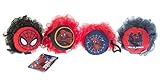 Marvel Spider-Man Childrens Large Shower Sponge Pouf (4 Pack) - Bath Loofah Luffa Loufa - Mesh Back and Body Scrubber - Exfoliate, Cleanse and Soothe Skin - Fun Kids Set for Boys and Girls