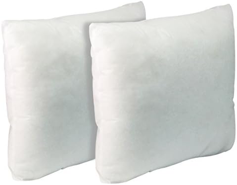 California Pillow, 16" x 16", SET OF TWO Premium Hypoallergenic FIRM Throw Pillow Insert Stuffer Pillow Insert, White - MADE IN USA