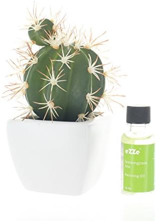 Artificial Cactus Pot Style Scented Diffuser with Reviving Diffuser Oil Air Refresher Aromatic & Deodorizing (Lemongrass Tea)
