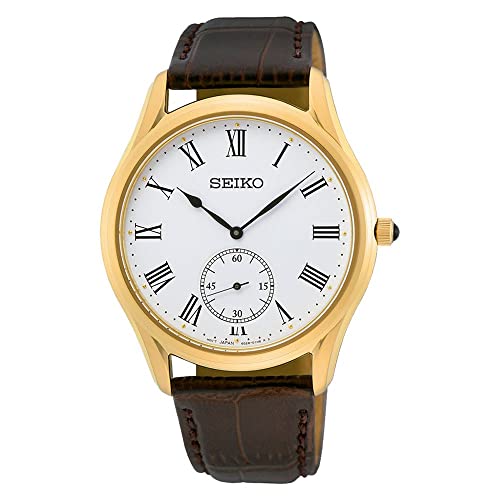 Seiko Unisex-Adult Analog Quartz Watch with Leather Strap SRK050P1