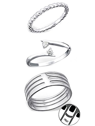 925 sterling silver set of 3 textured, double crystal, …