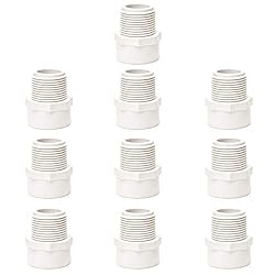 FangKingNo 10pcs White 2-Way PVC Male Adapter Pipe