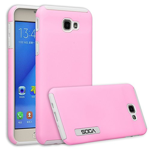 Galaxy On5 2016 / J5 Prime Case, SOGA [Slender Guard Series] Shock Absorption/Impact Resistant Hard Slim Hybrid Armor Phone Cover Case for Samsung Galaxy On5 (2016) / J5 Prime - Pink / Grey