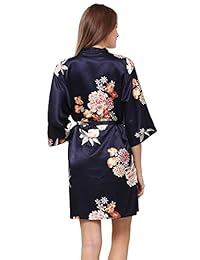 Kimono de satén para dama con bolsillos laterales