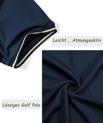 SwissWell 5 Pack Men's Golf Polo Shirt Short Sleeve Lightweight Summer T Shirt Tennis Breathable