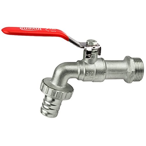 1/2" Garden BIB TAP Water Lever Type Valve RED Handle + Garden Hose Plug