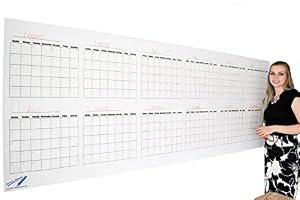 Image of Dry Erase Wall Calendar - Blank 12 Month Large Wall Calendar- 36"x96" Giant Office Calendar