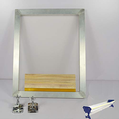 Techtongda Screen Printing Bundle Kit DIY Print Sik Screen Printing Aluminum Frame Hinge Clamp Emulsion Coater Squeegee
