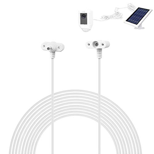 Ring Solar Panel Extension Cable - Weatherproof DC Extension Cable Compatible with Ring Spotlight Cam Battery Solar Panel, Placing Solar Panel Further for Maximum Sunlight Exposure,8.2ft, White