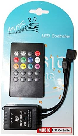 LED4Everything (TM) 20 Key IR Infrared Music Remote Plastic Controller Sound Sensor For 5050 3528 RGB LED Strip Light Bar Sign DC 12V