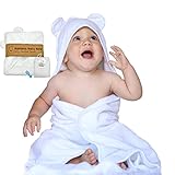 100% ORGANIC Bamboo Baby Bear Hooded Bath Towel & Washcloth Gift Set –Luxuriously Soft, Extra Large Towel With Hood & Hypoallergenic for Babies & Toddlers – Unisex - BONUS Baby Nail Clipper