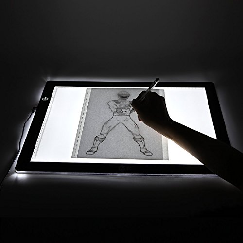 ME456 A3 LED Light Box 12x17 Inch Light Pad 12V DC Power Light Table for Tracing (Black)