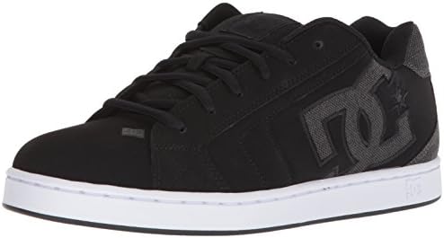 Mens DC Net SE Skate Shoe, Black/Black/Grey, 6 D US
