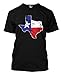 Texas State Flag Map - USA Men's T-Shirt (Black, XX-Large)