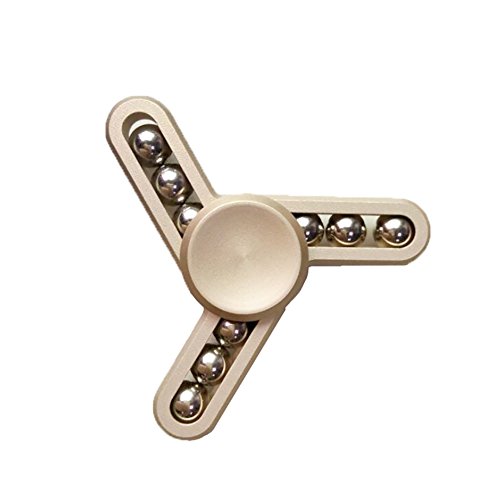EDC Fidget Spinner Ultra with Portable Carrying Cases Durable Aluminum Alloy Shell Stainless Steel Beads High Speed Focus Toy Stress Reducer for ADD ADHD Anxiety Autism Adult Children (Golden)