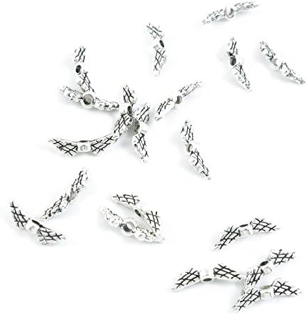110 Pieces Antique Silver Tone Jewelry Making Charms Supply ZY3567 Angel Wings Loose Beads