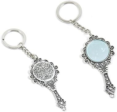 100 PCS Magic Mirror Keychain Keyring Jewelry Making Charms Door Car Key Tag Chain Ring D6PO4Z