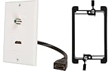Buyer's Point HDMI Pigtail 3GHz Coax Wall Plate [UL Listed] with Single Gang Low Voltage Mounting Bracket Device
