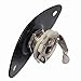 Kmise A0607 Oval Indented Guitar Jack Plate & Socket Black