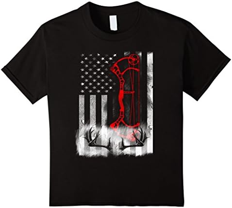 Kids Deer Hunting Flag T-shirt 4 Black