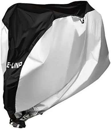 Bike Cover with Lock Hole, ELINP Outdoor Waterproof Bicycle Covers for Mountain Bike Stationary Bike and Road Bikes