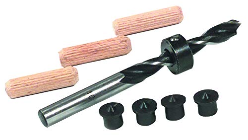 Tivoly XT60632000434 Assembly Kits Diameter 8 mm, 1 Drill Bit, 1 Depth Stop, 4 Centers, 16 Wooden Trunnions Diameter 8 mm x 40 mm, Grey