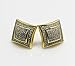 Fellocoo Men's 14k Gold Large Solid Square Kite Shaped Screw Back Stud Earrings