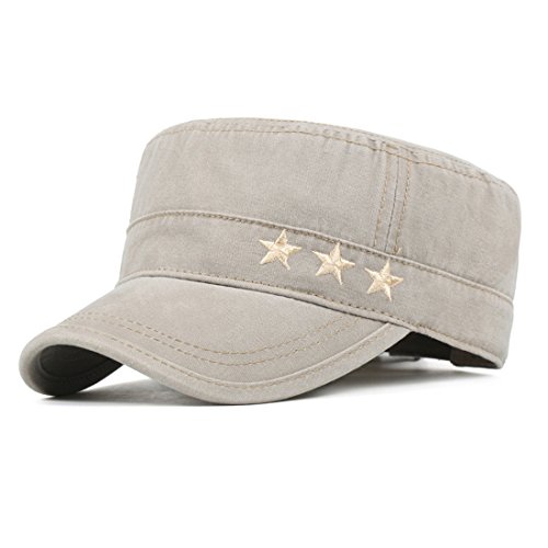 Belsen Vintage Men Women Adjustable Army Hat Military Baseball Cap (Beige)