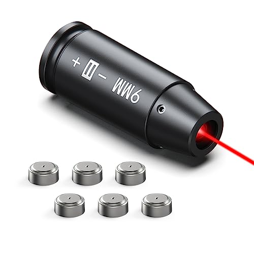 Feyachi Bore Sight 9mm Red Laser Zeroing Boresighter with 3 Sets of