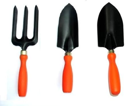 Truphe 3 Piece Garden Tool Set (Small Trovel, Big Trovel, Fork)