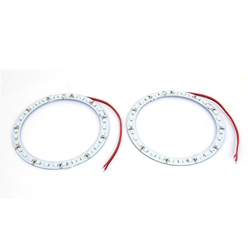 uxcell 2 x 100mm Red 33-SMD LED Car Angel Eyes Halo Ring