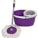 Goplus Microfiber Spining Magic Spin Mop W/bucket 2 Heads Rotating 360° Easy Floor Mop (Purple)