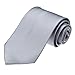 DAN SMITH Light Silver Neck Ties For Wedding Wrinkle-Free Tie Silver April Fool Mhl DAA3E01K Plain Satin