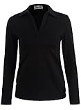 PinkPatty Women's V Neck Long Sleeve Polo Shirt