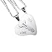 Matching Necklace 1 Pairs,Haluoo Stainless Steel I Love You Heart Pendant Necklace Creative Lock Key Heart Shaped Matching Necklace for Couples Birthday (Silver)thumb 1