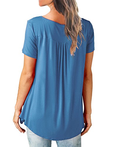Neitade Womens Shirts and Blouses Short Sleeve Tunics For Women Plus Size XXL