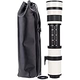 JINTU 420-800mm f/8.3 Telephoto Lens Camera Zoom Lenses with T Mount Adapter for Canon EOS 4000D 2000D 1200D 80D 90D Rebel T3
