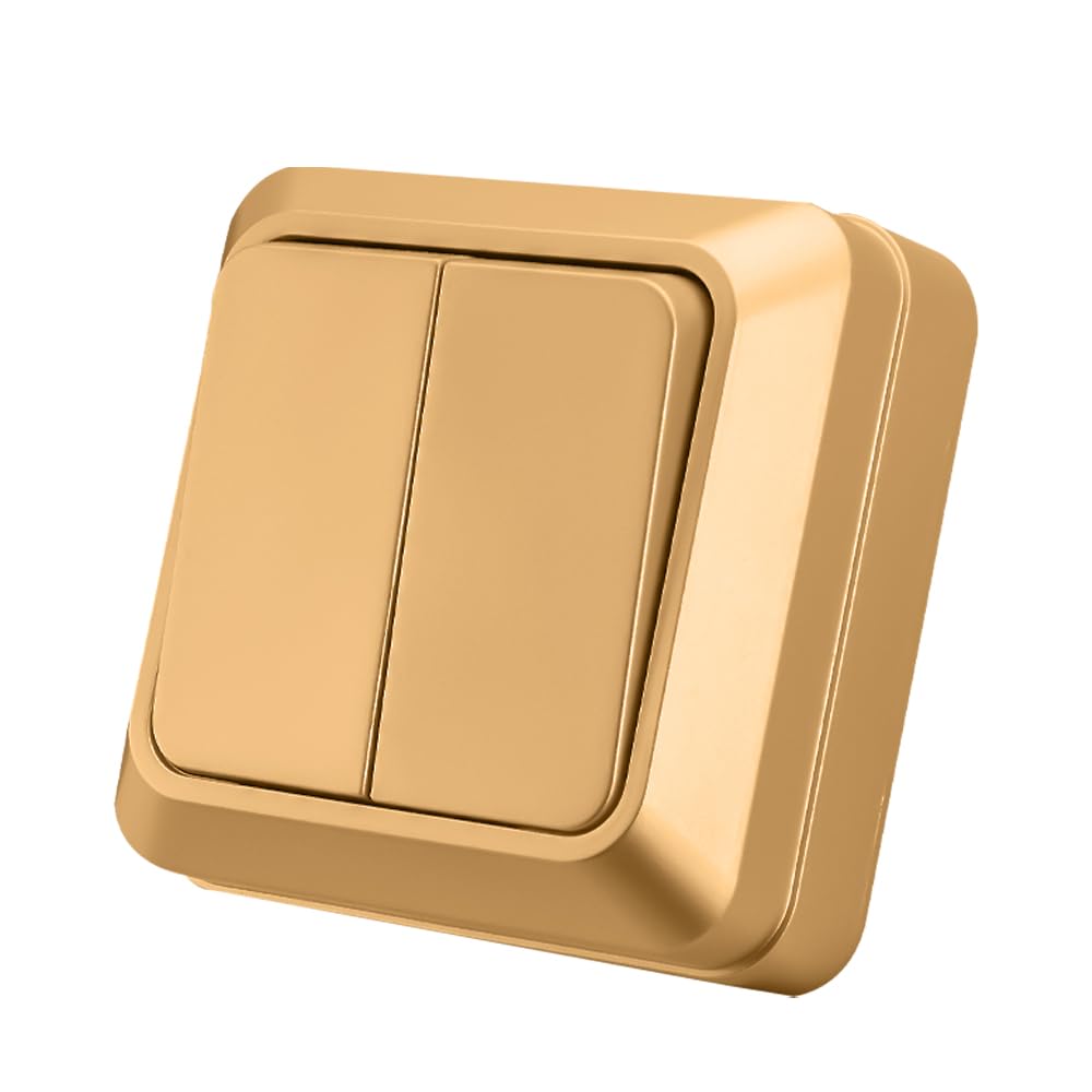 Toggle Switch Wall Switch Surface Mount Gold 2 Way Mechanical Wall Switch 86mm Standard 10A 250V