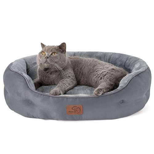 BEDSURE Katzenbett waschbar Rund Katzen Bettchen große, 63x53x20cm