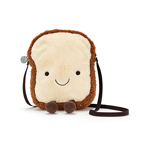 Jellycat Amuseables Toast Plush Bag, 9 inches - Crossbody and Shoulder Purse - Fun and Unique Handbag