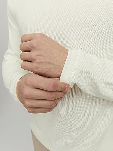 Jjehill Knit Crew Neck Noos, Suéter Hombre, Cloud Dancer, M
