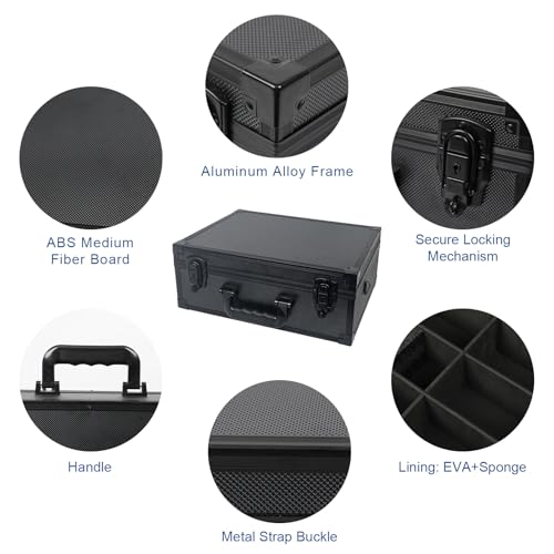 iDiskk Toploader Storage Box - Custodia per carte da 600+ con serratura, protezione resistente per carte sportive/di trading, organizzatore imbottito con chiavi，top loader storage box