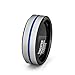 Duke Collections Mens Wedding Band White Brushed with Blue Groove and Black Inside Comfort Fit