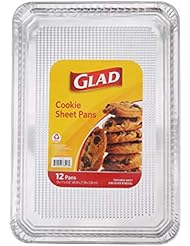 Glad Food Prep & Storage BB11986 | Disposable Aluminum Cookie Sheets for Baking and Roasting, 12 Count, | 16â€ x 11â€ x 0.25â€