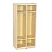 ECR4Kids Birch School Coat Locker for Toddlers and Kids, 2-Section, Natural