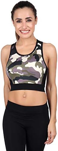Saava Women's Knited Bralet Poly Spandex Multi-Color Multiutility Padded Sports Bra